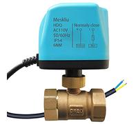 Meskliu Robinet à boisseau sphérique motorisé 3/4" DN20 électrique 2 fils Valve de zone avec retour automatique NC (bleu)