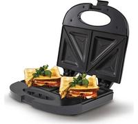 Mesko MS3080 Machine à sandwich électrique pour 4 sandwichs de forme triangulaire, revêtement antiadhésif noir/argenté