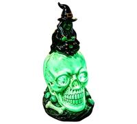 Mesmerizing Gradient Illumination: Featuring a witch hat design, this Halloween skull lamp creates a captivating gradient glow effect with soft flowing color transitions. Such a spooky festive mood ma