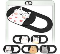 MESMOS Lot de 6 housses de protection pour appareil photo d'ordinateur portable avec chats mignons, protection de la vie privée, accessoires pour ordinateur portable, compatible comme bloqueur de