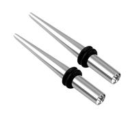 Mesnt 2 Pièces Écarteur INOX Taper Piercing Plug Tunnel Strech Élargisseur d’Oreille Tunnel (Argent, 4mm)
