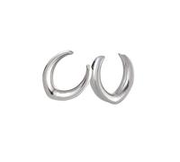 Mesnt 2Pcs Ecarteur Oreilles Acier Inoxydable, 28mm Forme en V Ear Gauges Elargisseur Piercing Bijoux Ecarteur Piercing, Argent