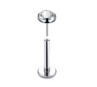 Mesnt Anneau de Nez Piercing, 1pcs 18G Clous de nez percés sans filetage avec zircon cubique rond blanc en Titane, Blanc argenté, 1.0x6mm