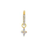 Mesnt Anneau Piercing Titane, 1pcs 16G Anneaux de nez percés Bague créole éternité avec pendentif fleur en zircon cubique blanc, Style 1-Or, 1.2x8mm
