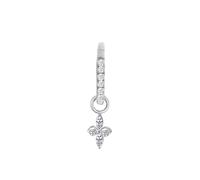 Mesnt Anneau Piercing Tragus, 1pcs 18G Anneaux de nez percés Bague créole éternité avec pendentif fleur en zircon cubique blanc en Titane, Style 1-Argent blanc, 1.0x8mm
