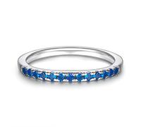 Mesnt Bague en argent 925 pour femme - Empilable - Éternité - Oxyde de zirconium - Argent 925, Argent sterling, Zircone cubique