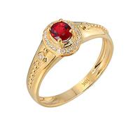 Mesnt Bague en or jaune 750 pour femme - Forme ovale - Avec ru t saphir de 0,35 carat - Ajustez la taille de la bague, Klein, Ru iamant