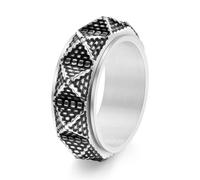 Mesnt Bague Fiançailles Homme Acier | Anneau rotatif pyramidal de fidget spinner 9 mm, vintage et durable