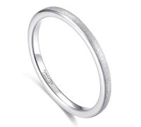 Mesnt Bague Tungstène, Bague Fine en tungstène Mat 2MM pour Femmes, Argent, Taille 66.5