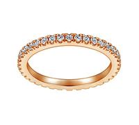 Mesnt Bagues Femme Argent, Anneaux Argent 925 Ensemble de canaux CZ empilables Bague Argent Bandeau Or Rose Taille 17