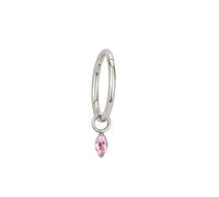 Mesnt Boucle D Oreille Tragus Titane, 1pcs 16G Anneaux de nez percés Créole simple avec pendentif en zircone cubique rose en forme de marquise, Style 8-Argent, 1.2x8mm