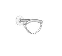 Mesnt Boucle D'Oreille Helix Titane, 1pcs 16G Clous de nez percés à filetage interne avec chaîne, Argent-Style 4, 1.2x6mmxM0.9