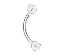 Mesnt Boucle D'Oreille Helix Titane, 1pcs 16G Clous de nez percés à filetage interne avec de l'agate blanche, Argent, 1.2x6mmx5mm