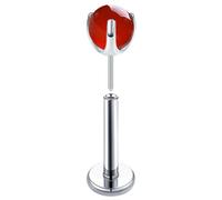 Mesnt Boucle Oreille Anneau Tragus, 1pcs 20G Clous de nez percés sans filetage Rond avec agate en Titane, Rouge argenté, 0.8x10x4mm