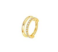 Mesnt Boule Piercing Tragus, 1pcs 16G Anneaux de nez percés Double couche avec zircone cubique en Acier inoxydable, Or-Style 1, 1.2x8mm