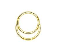 Mesnt Boule Piercing Tragus, 1pcs 16G Anneaux de nez percés pour septum Double cercle poli en Titane, Style3-Or, 1.2x8mm