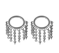 Mesnt Percing au Nez Acier Chirurgical, 2pcs 16G Anneaux de nez percés Pompons à chaînette, Style 3-Argent, 1.2x10mm
