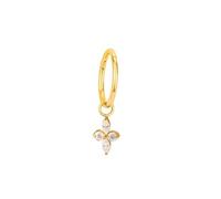 Mesnt Piercing au Nez Titane, 1pcs 18G Anneaux de nez percés Créole simple avec pendentif fleur en zircon cubique blanc, Style 5-Or, 1.0x6mm