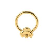 Mesnt Piercing Vis Oreilles, 1pcs 16G Anneaux de nez percés Cerceau en forme d'abeille en Acier inoxydable, Style 1-Or, 1.2x10mm