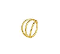Mesnt Piercing Visse, 1pcs 16G Anneaux de nez percés Cercle poli à 3 couches en Acier inoxydable, Or, 1.2x10mm