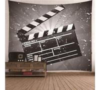 Mesnt Tapisserie Murales, Tableau de Cartes de Film Tapisserie Murale pour Chambre à Coucher, Salon, Noir Blanc, 240 x 220 cm