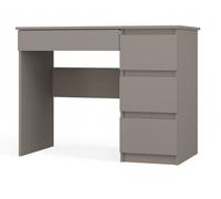 MESO - Bureau droit style moderne bureau/chambre d’ado - 98x51x76 cm - 4 tiroirs - Gris