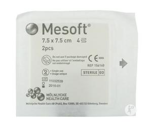 Mesoft Compresse Stérile 4 Plis 7,5x7,5cm Pièces 2 (156140)