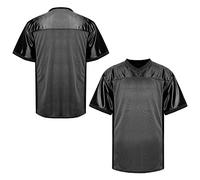 MESOSPERO Maillot de football vierge pour homme, style hip-hop des années 90, noir, blanc, rouge, vert, taille S à 3XL, #Blank - Noir, Taille XL