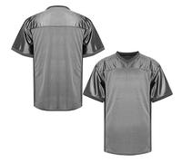 MESOSPERO Maillot de football vierge pour homme, style hip-hop des années 90, noir, blanc, rouge, vert, taille S à 3XL, #Blank - Gris, Taille S