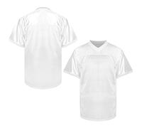 MESOSPERO Maillot de football vierge pour homme, style hip-hop des années 90, noir, blanc, rouge, vert, taille S à 3XL, #Blank - Blanc, Taille M