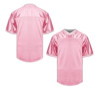 MESOSPERO Maillot de football vierge pour homme, style hip-hop des années 90, pour la pratique des fêtes, T-shirt de sport, noir, blanc, rouge, vert, S-3XL, #Vien-rose, Taille L
