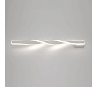 MESOVFCA Applique Murale à Ruban LED torsadé Long - Applique Murale LED Ultra-Mince en métal avec Abat-Jour en Silicone, 6000K, Design Minimaliste Nordique (Blanc, 70 cm)
