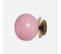 MESOVFCA Applique Murale Moderne en Verre crème, Style Bauhaus, Style Nordique rétro, câblée, en métal, Globe, 18 cm, pour Chambre d'enfant, Chevet, Blanc Laiteux, crème et Rose crème.