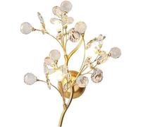 MESOVFCA Appliques murales en Cristal, Lampe Murale Moderne LED en Forme de Fleur de Cristal doré, Applique Murale rétro en Fer forgé pour Chambre, Salon, Couloir