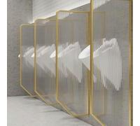 MESOVFCA Cloison Murale dorée pour urinoir - Paravent de confidentialité pour Toilettes Hommes, séparateur de pièce en Verre translucide pour salles de Bains, hôtels et Toilettes publiques - Lot de 2