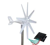 MESOVFCA Générateur éolien Horizontal 2500 W 12 V/24 V/48 V - 8 pales, pour systèmes Hybrides éolien-Solaire, Faible Vitesse de démarrage 2,0 m/s, Solution d'énergie renouvelable Efficace (Blanc)