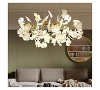 MESOVFCA Lustre en Cristal au Design Moderne et Luxueux, Motif Feuille de Ginkgo, Suspension pour Salon, Salle à Manger et Chambre, idéal pour Divers espaces.