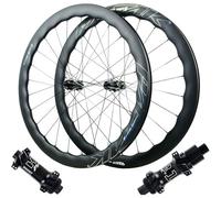 MESOVFCA Paire de Roues VTT en Fibre de Carbone 700C à démontage Rapide, 24 Rayons Avant, 2 Rayons arrière, 4 roulements, cliquet planétaire 54 Dents, Compatible 700C x 23C-50C