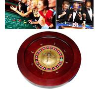 MESOVFCA Plateau tournant de Casino, Roulette en Acajou avec Double zéro, roulements de précision de qualité Casino, Parfait pour Une soirée Jeux à la Maison ou Une soirée en boîte.