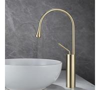 MESOVFCA Robinet de Salle de Bain Noir en Jade, lavabo avec évier Eau Chaude/Eau Froide, Robinet de Cuisine pivotant en Laiton (Noir et Or en Forme de T)