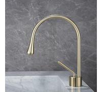 MESOVFCA Robinet de Salle de Bain Noir en Jade, lavabo Eau Chaude/Eau Froide, Robinet de Cuisine pivotant en Laiton, modèle Haut en Laiton brossé doré