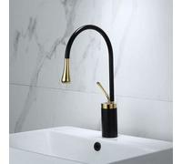 MESOVFCA Robinet de Salle de Bain Noir Jade, lavabo Eau Chaude/Eau Froide, Robinet de Cuisine pivotant en Laiton (Middle Jade Blak)