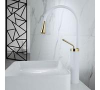 MESOVFCA Robinet de Salle de Bain Noir Jade, lavabo Eau Chaude/Eau Froide, Robinet de Cuisine pivotant en Laiton (Haut, Noir Jade)