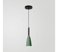 MESOVFCA Suspension Industrielle à Une tête, Douille E27 avec Abat-Jour en Fer forgé, Style Vintage, idéale pour Chambre, Restaurant et Salle à Manger - T-256 Noir (Vert)