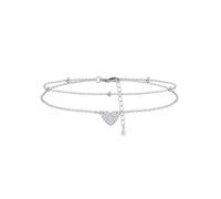Mesovor Bracelets à Maillons cœur Infini en Argent pour Femmes et Filles, Bracelets Superposés Réglables Plaqués Argent Sterling, Cadeaux pour Maman, Amies, Petite Amie (Amour)