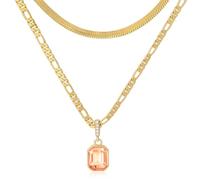 Mesovor Colliers en Cristal en Couches d'or 18 Carats, Colliers Chaîne Figaro 3mm | 4mm Serpent Chaîne Collier Ras Du Cou pour Femmes Filles Bijoux Cadeaux (Jaune)