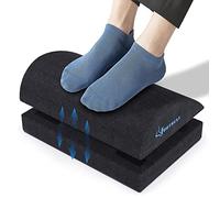 Mesqool Repose-pieds Réglable sous Bureau, Coussin Ergonomique avec Ruban Adhésif Magique pour Hauteur Ajustable, Mousse à Mémoire de Forme et Base Antidérapante, Voyages