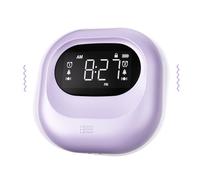 Mesqool Réveil Vibrant, Réveil avec Batterie Rechargeable, Trois Niveaux de Vibration Réglables, sans Fil, Double Alarme, Réveil de Voyage Numérique Portable pour Les Sourds