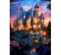 Mesribandy Broderie Cross stitch kit 11CT Toile pré-imprimée Château DIY art kit de point de croix broderie adulte Décoration d'intérieur 40x50 cm