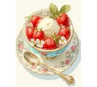 Mesribandy Broderie Cross stitch kit 11CT Toile pré-imprimée Crème glacée DIY art kit de point de croix broderie adulte Décoration d'intérieur 50x70 cm